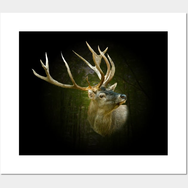 Red deer portrait Wall Art by Guardi